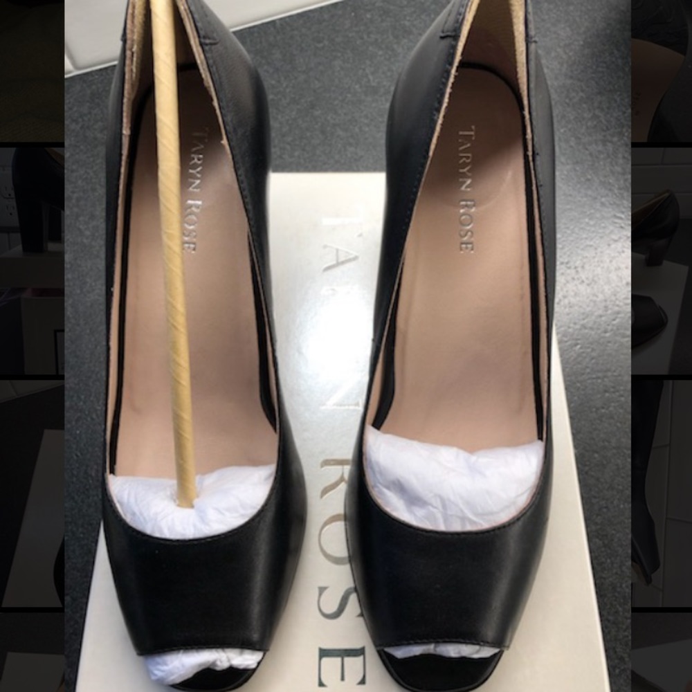 Taryn Rose Black Fierce Peep Toe Pumps